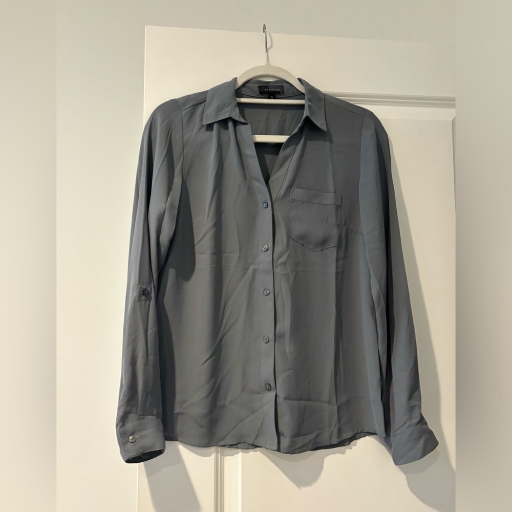 Grey button down blouse